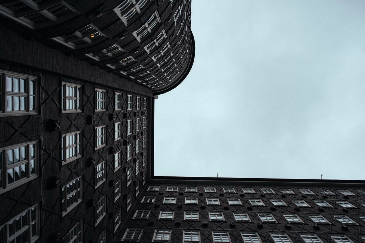 A view of Chilehaus in Hamburg from the ground