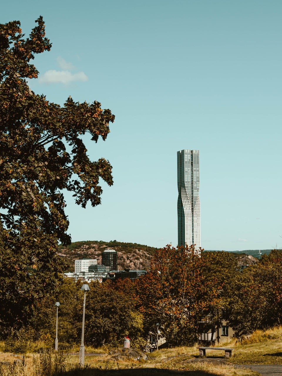 A view of Karlatornet in Gothenburg from Masthuggskyrkan