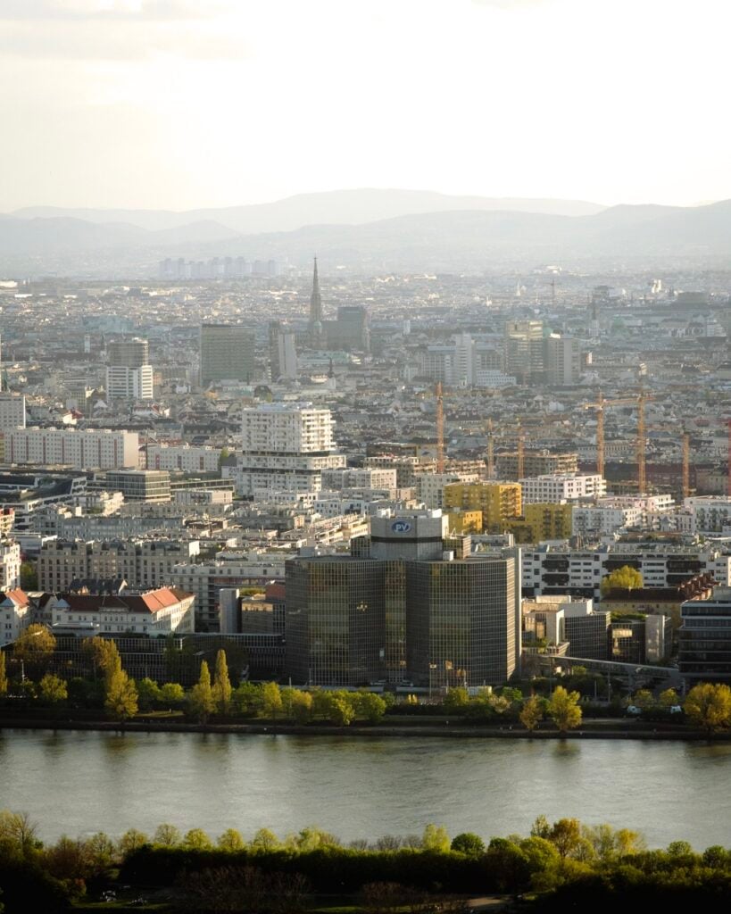 Photo showing the Vienna skyline with St. Stephen's Cathedral a key figure