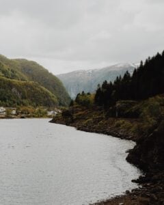 Mountains in Norway on the train from Oslo to Bergen