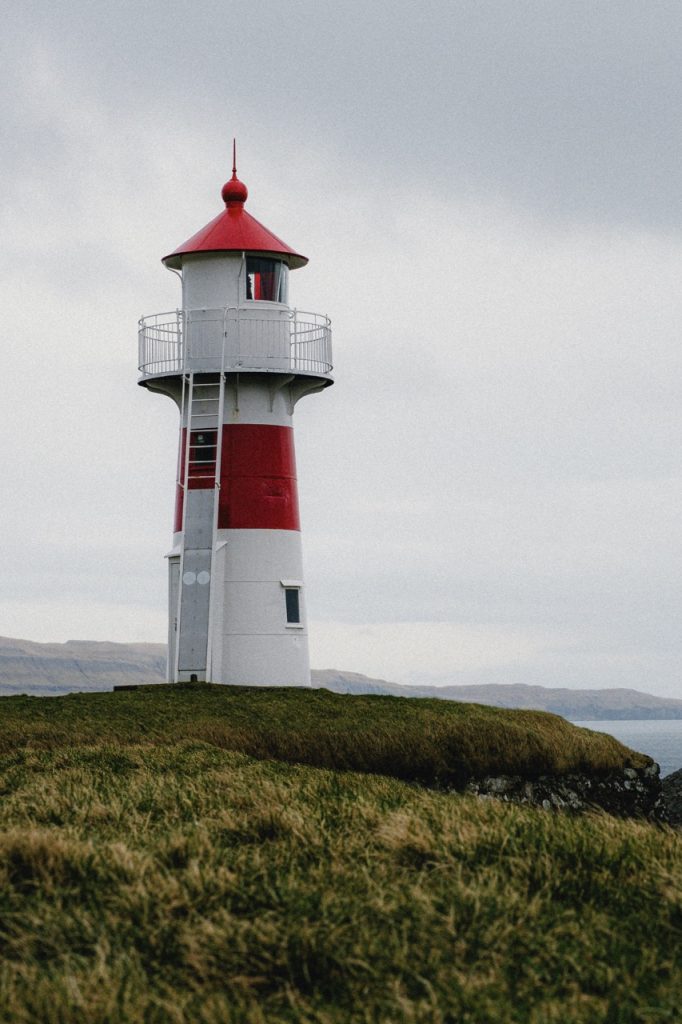 A lighthouse at a fortress in Tórshavn, Faroe Islands