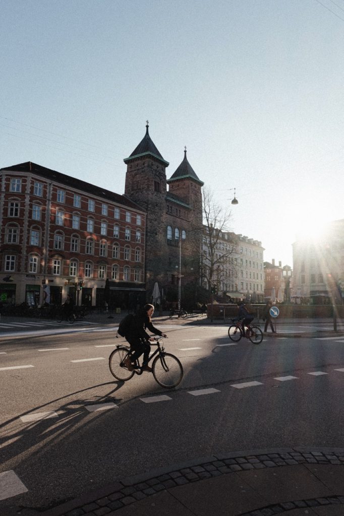 A winter evening street scene in Vesterbro, Copenhagen