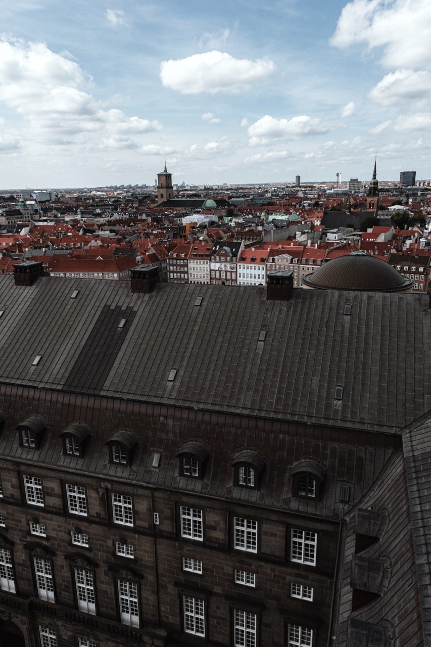 A view of the Copenhagen skyline from Christiansborg Palace, looking toward the Latin Church
