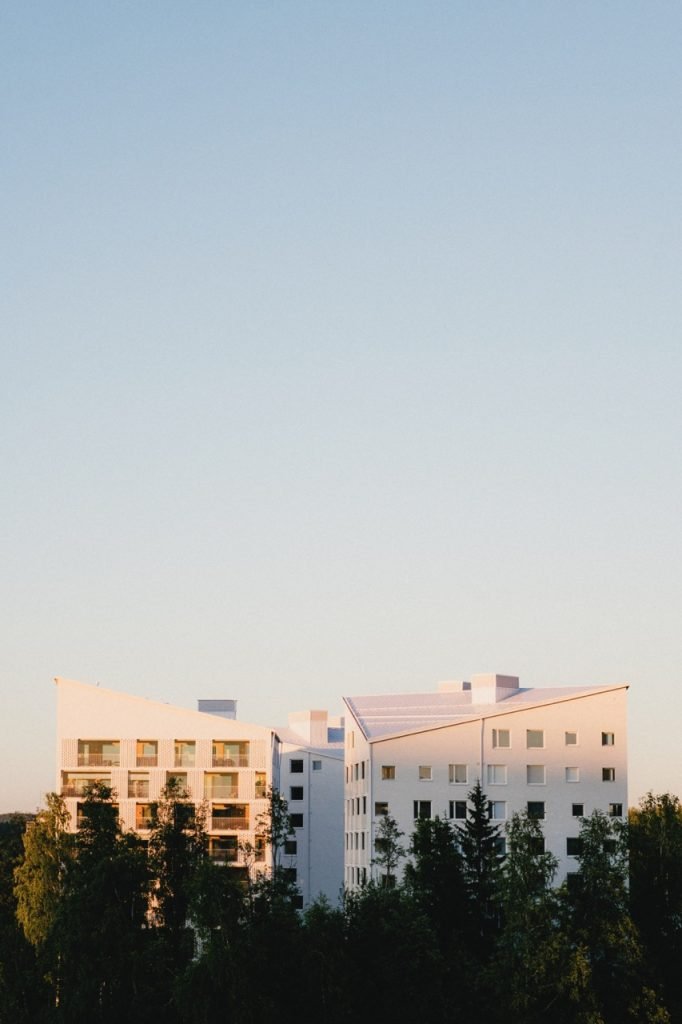 A photo of apartments at golden hour in Jyväskylä, Finland
