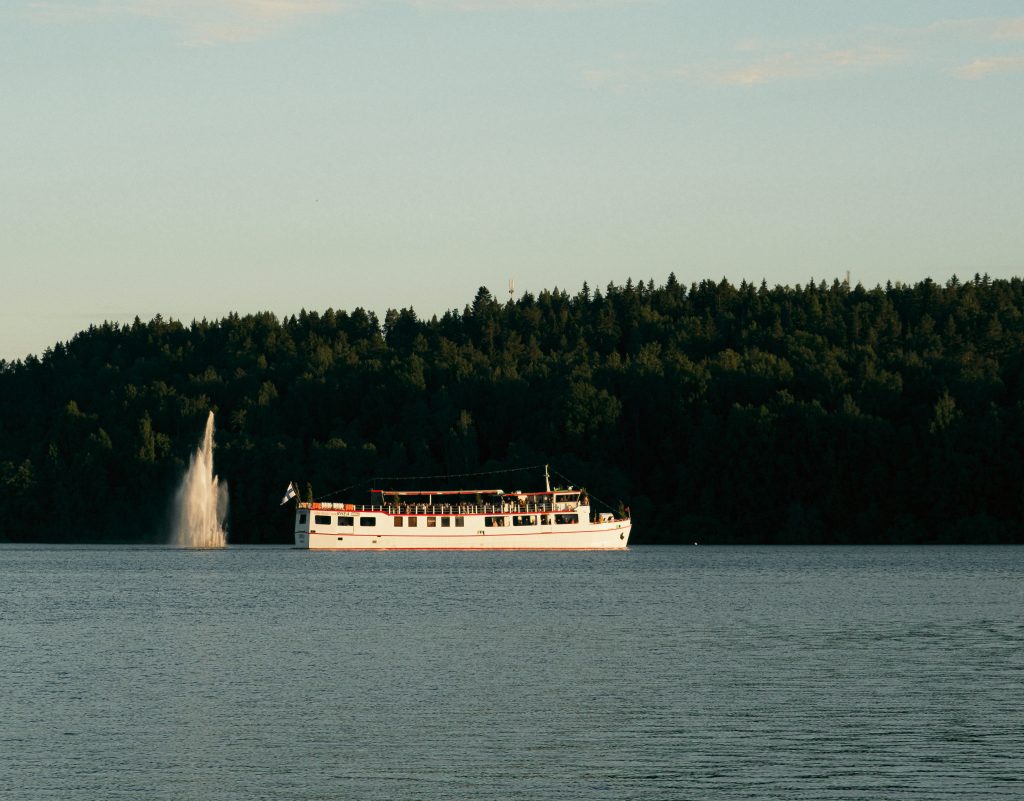 A photo of a boat in Jyväskylä, Finland, at midsummer