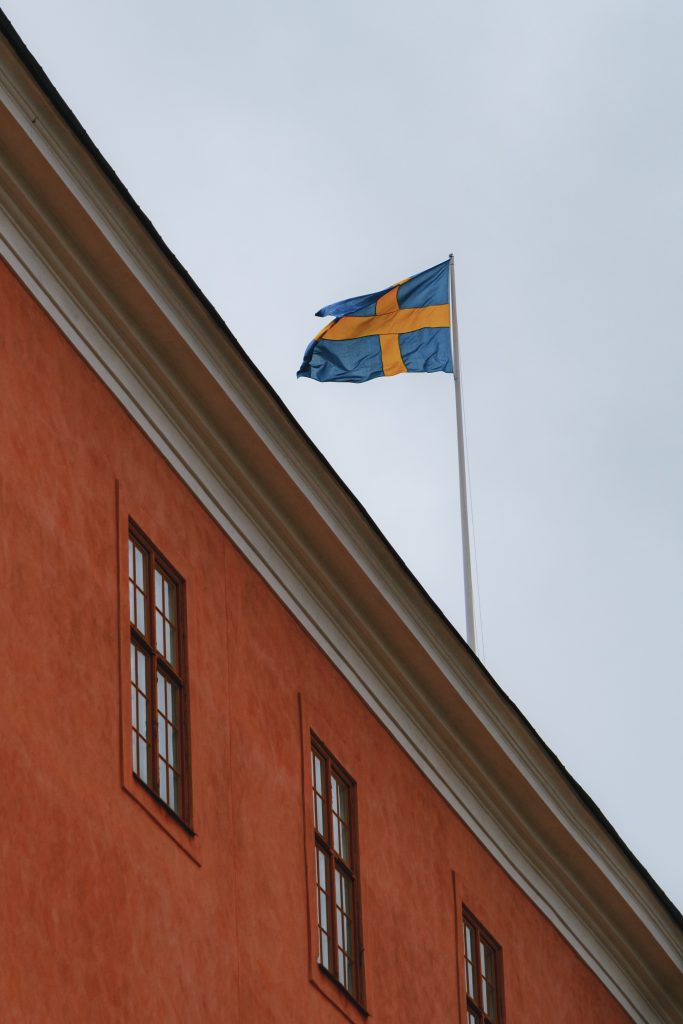 A swedish flag in Uppsala, Sweden