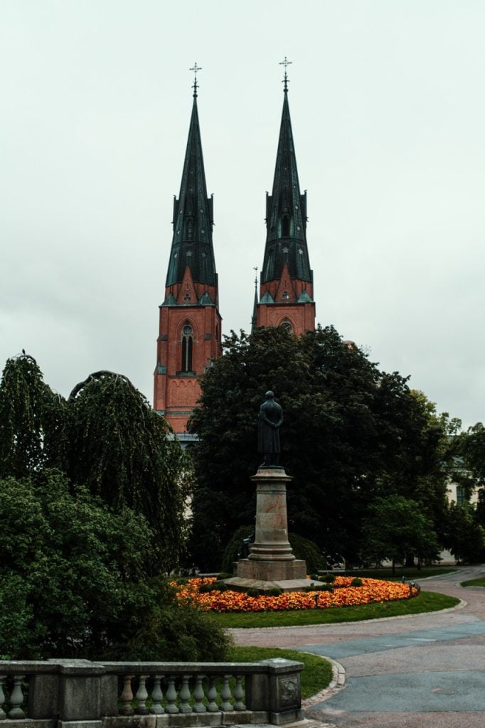 A view of Uppsala's main cathedral from the university