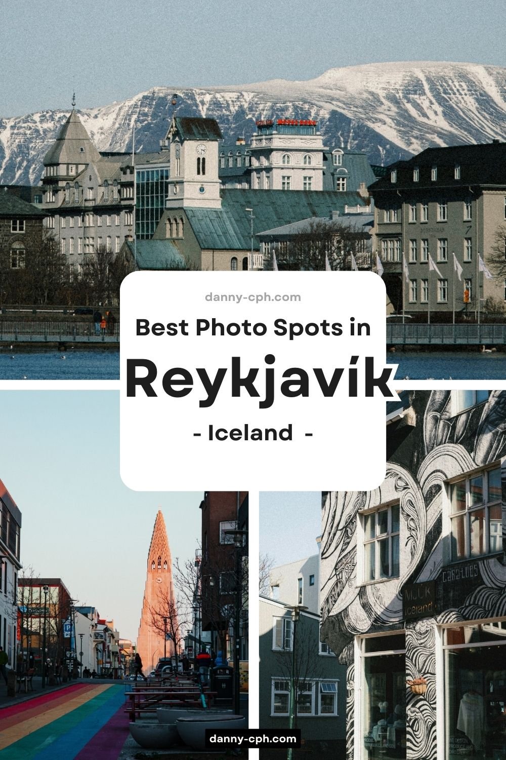 A Pinterest post for the best photography spots in Reykjavík