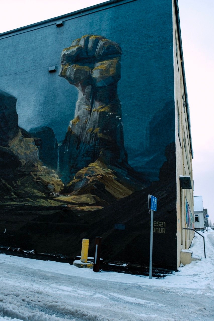 A photo of street art in Reykjavik