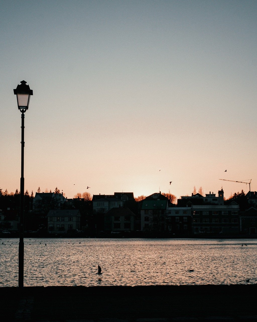 Sunset at Tjörnin, Reykjavík