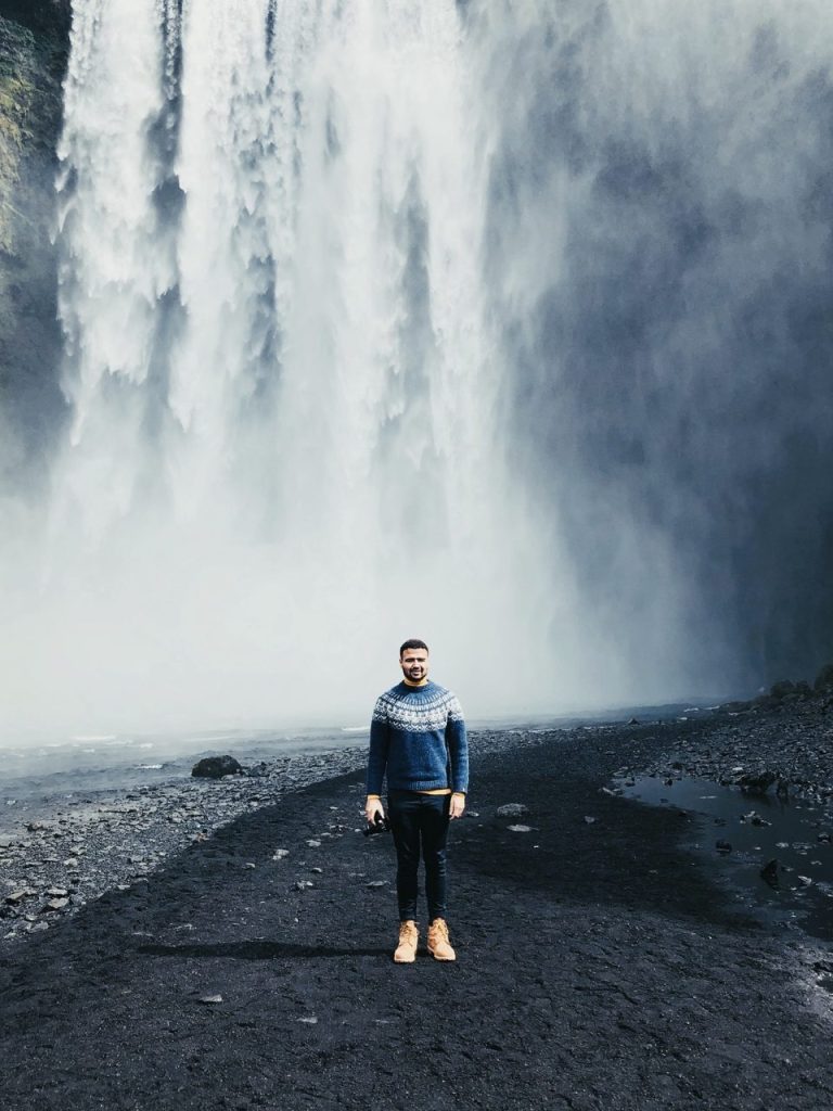 Danny Maiorca at Skógafoss in Iceland