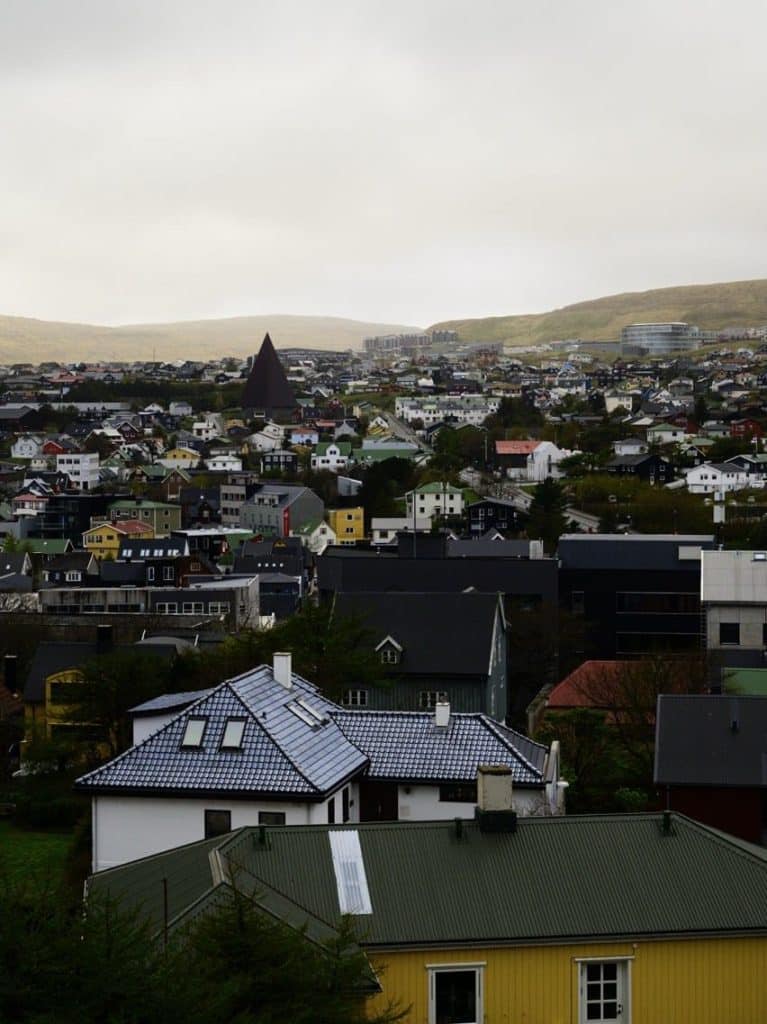 A view of Torshavn, Faroe Islands, from Kongaminnid