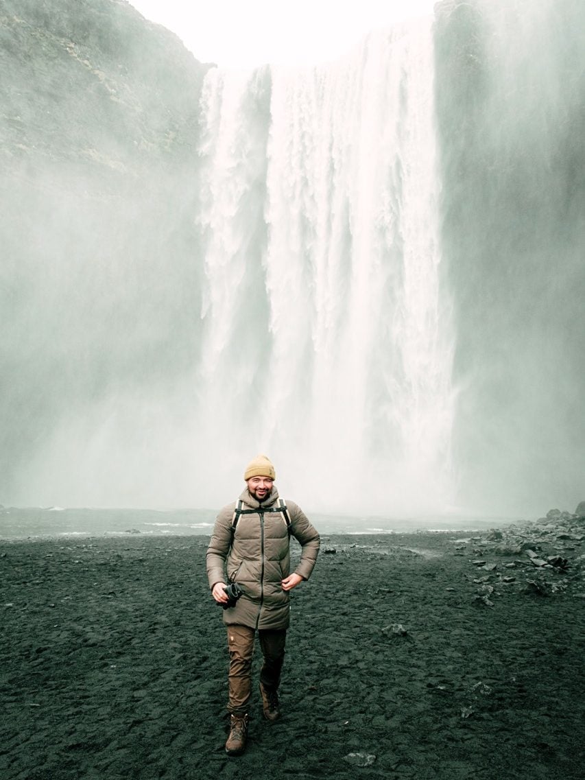Danny Maiorca in Skogafoss, Iceland