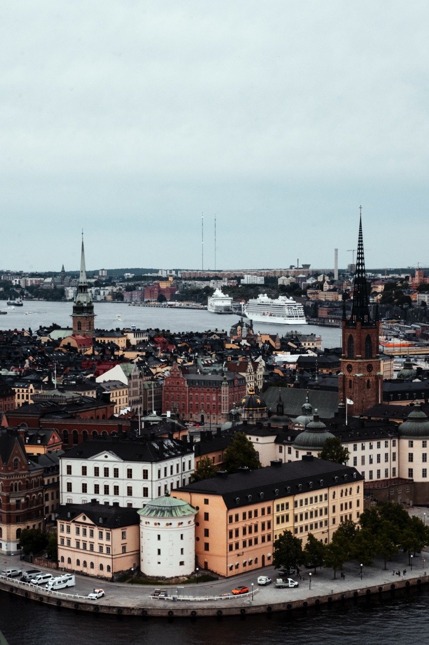 The skyline in Stockholm, Sweden, during the summer