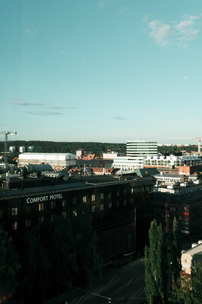 View from a hotel in Umeå