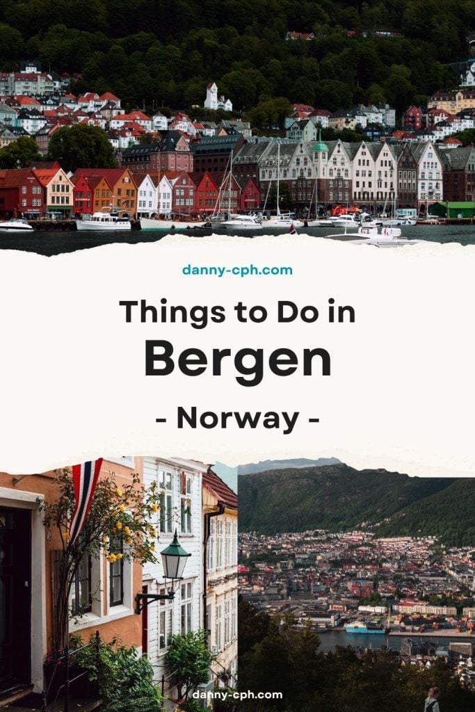 A Pinterest post for things to do in Bergen, Norway