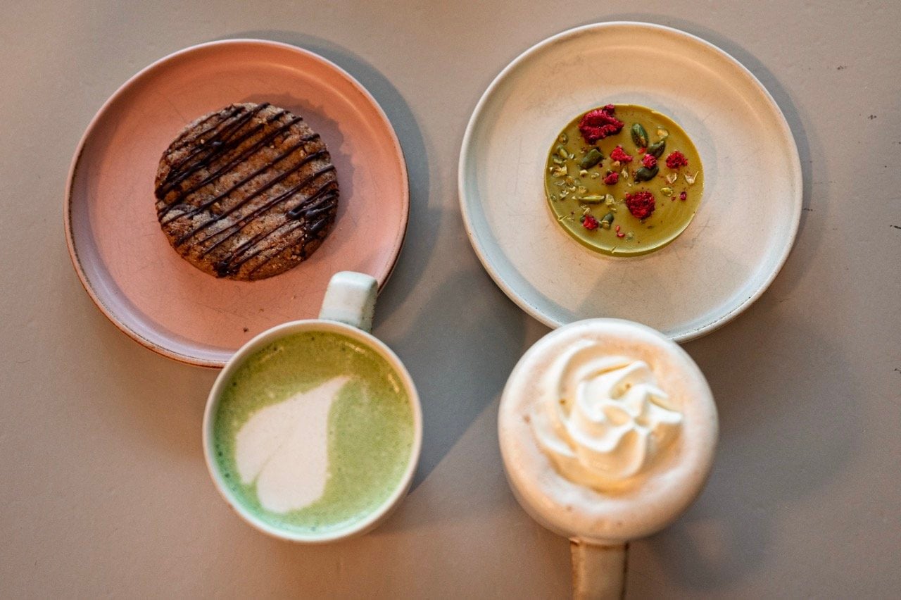 Sweet treats and drinks at Fjåk x Kode in Bergen, Norway