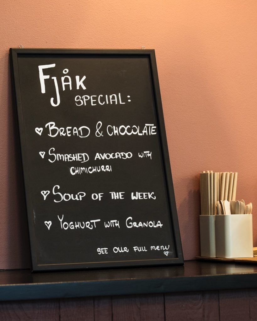 The special menu at Fjåk x Kode in Bergen, Norway