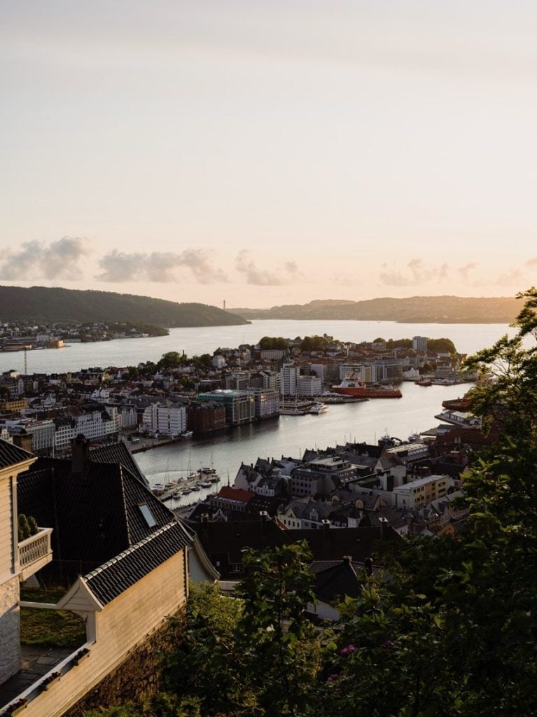 Hiking up to Fløyen in Bergen, Norway