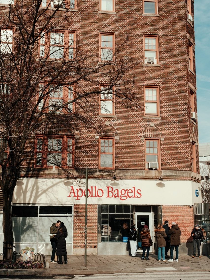 The exterior of Apollo Bagels in NYC