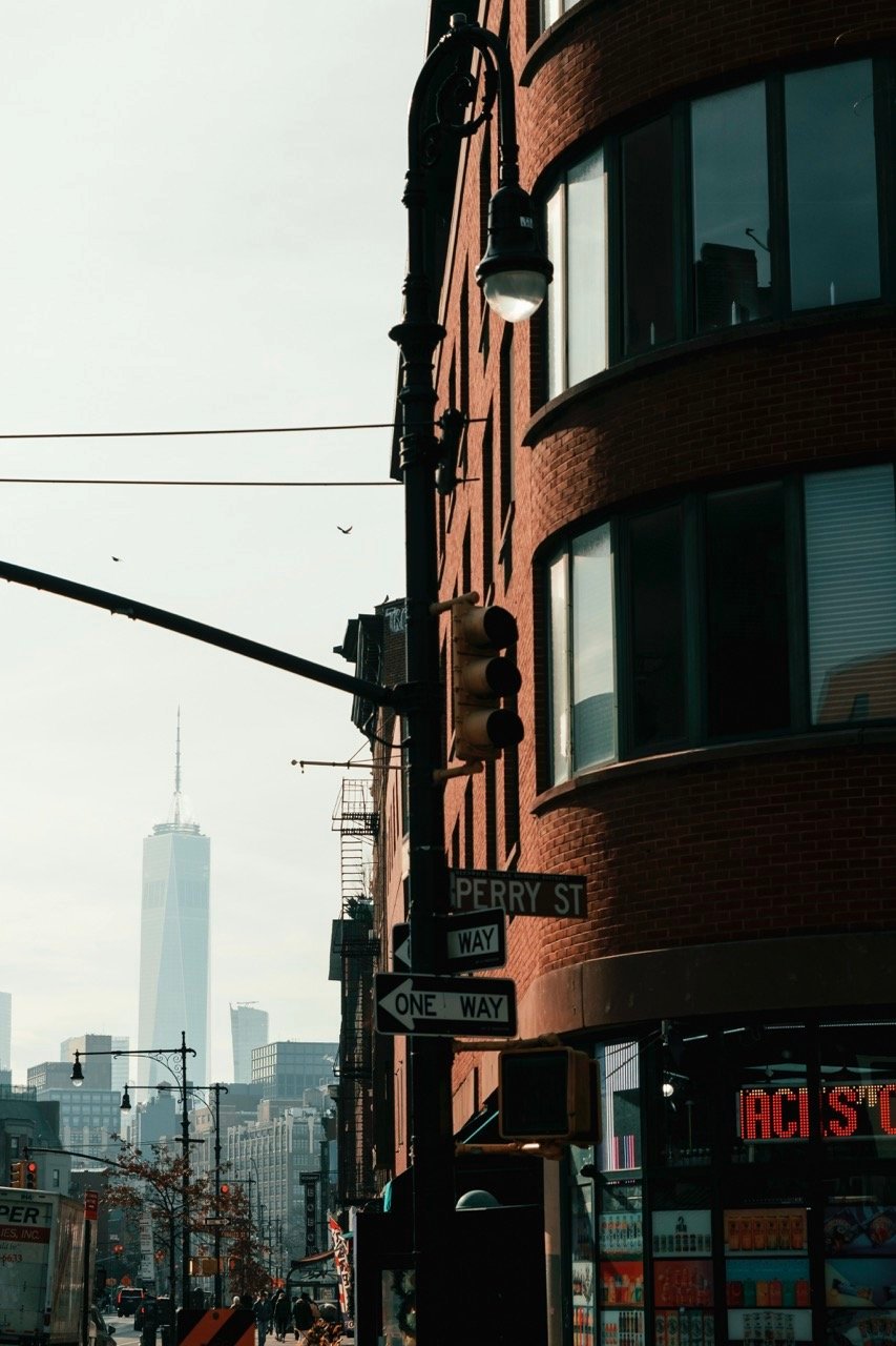 A view of the World Trade Center from Perry Street, NYC