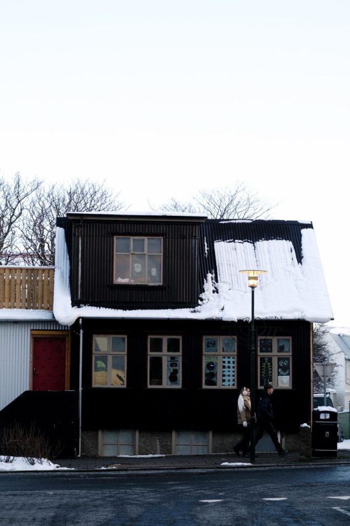 A street scene in Reykjavik during the winter