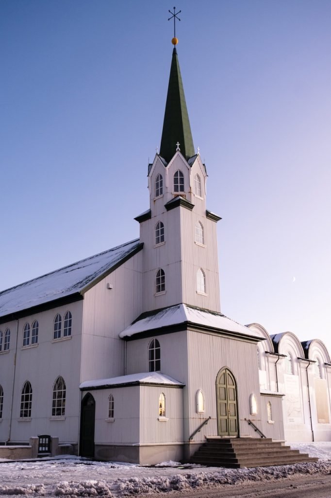 A church in Reykjavik during the winter