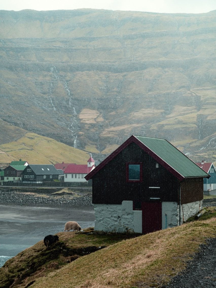 A rain storm in Tjørnuvík, Faroe Islands
