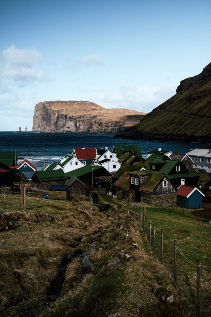 A view of the vilage of Tjørnuvík, Faroe Islands