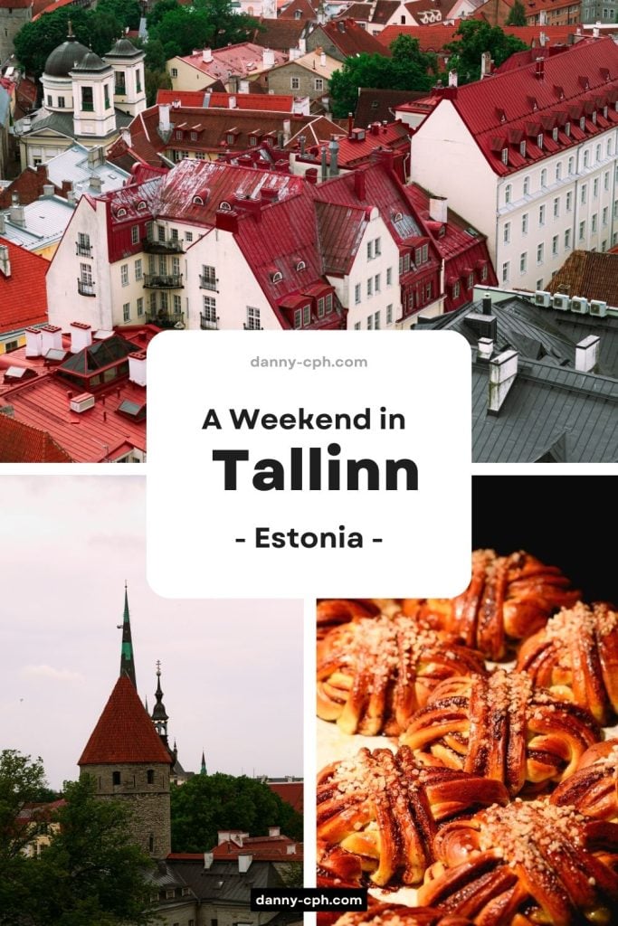 A Pinterest pin for a blog post about a weekend trip to Tallinn, Estonia