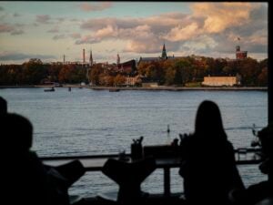 A view of Stockholm from the restaurant at Fotografiska