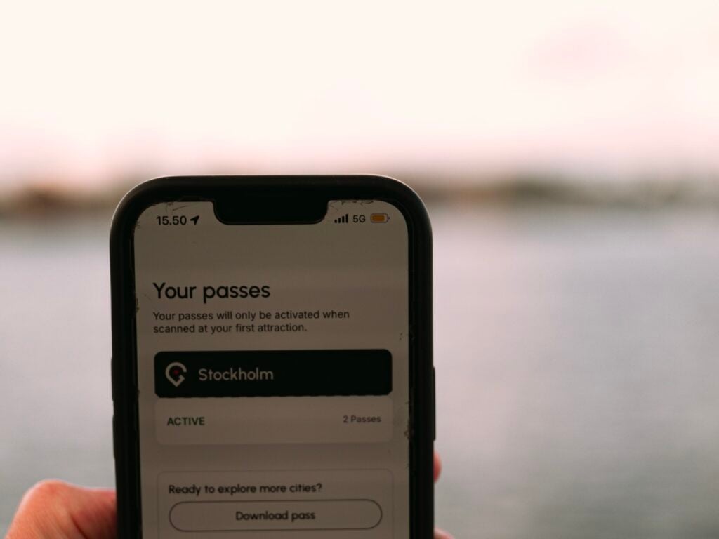 The GoCity Stockholm Essentials Pass on a mobile phone screen
