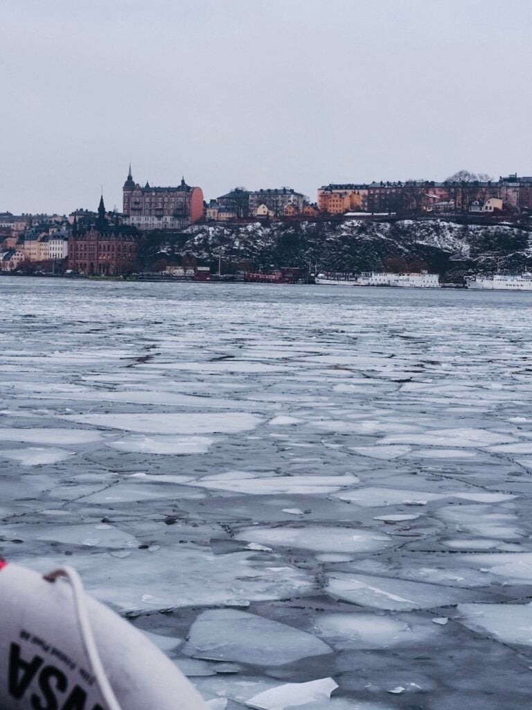 Frozen sea in Stockholm, Sweden