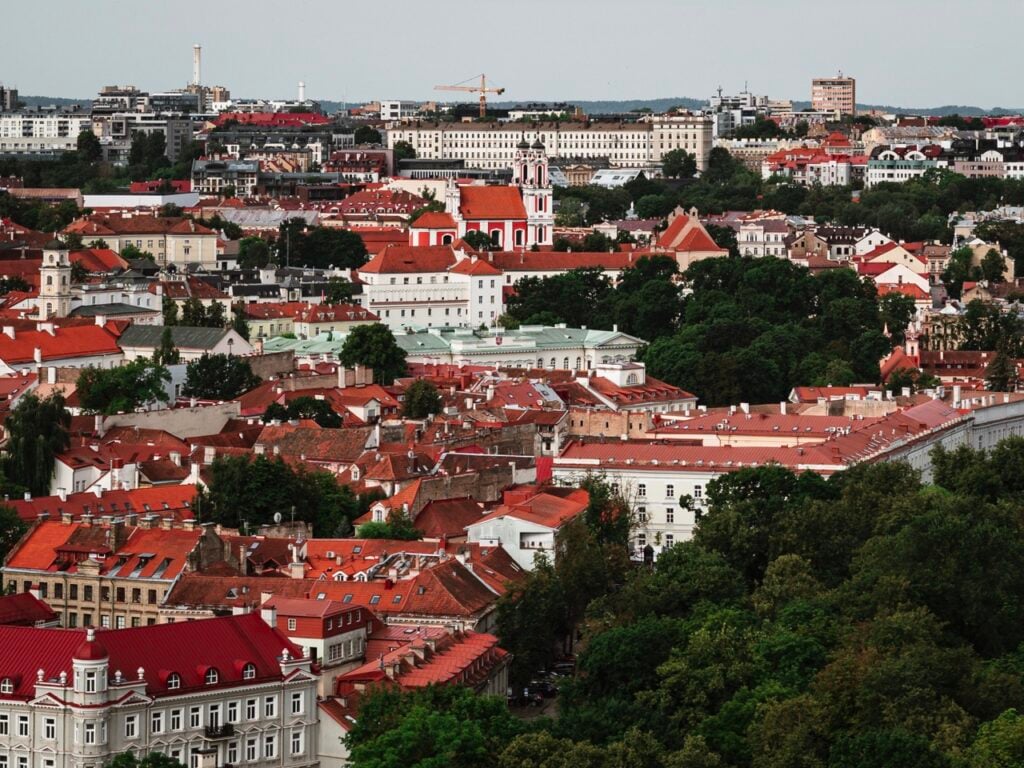 A view of Vilnius's churches and palaces from the Three Crosses Hill