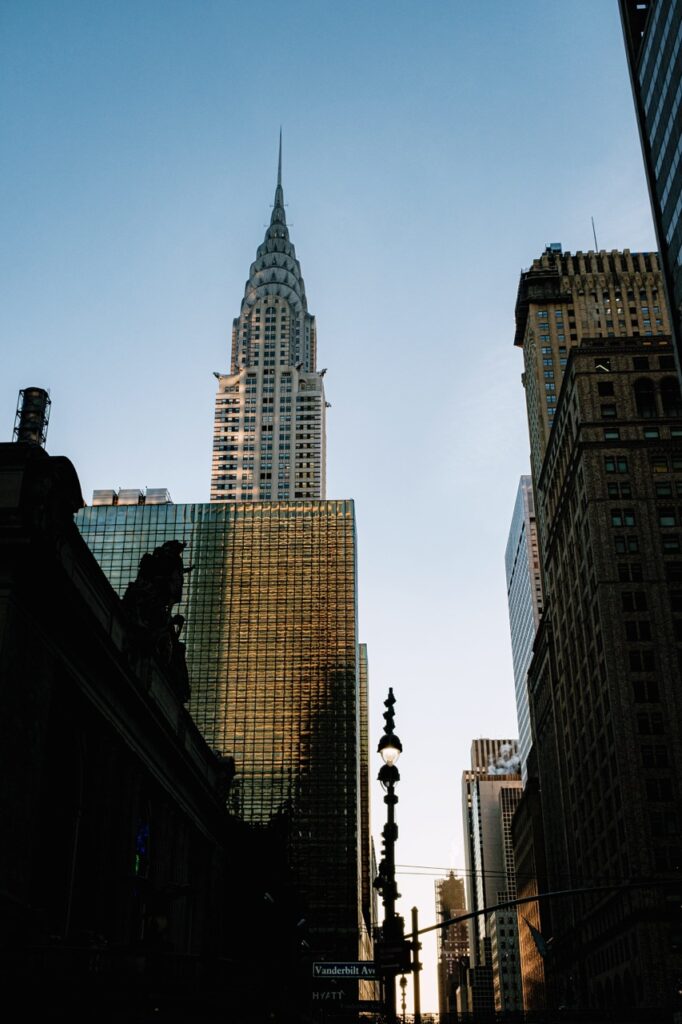 A view of the Chrysler Building in NYC from the street