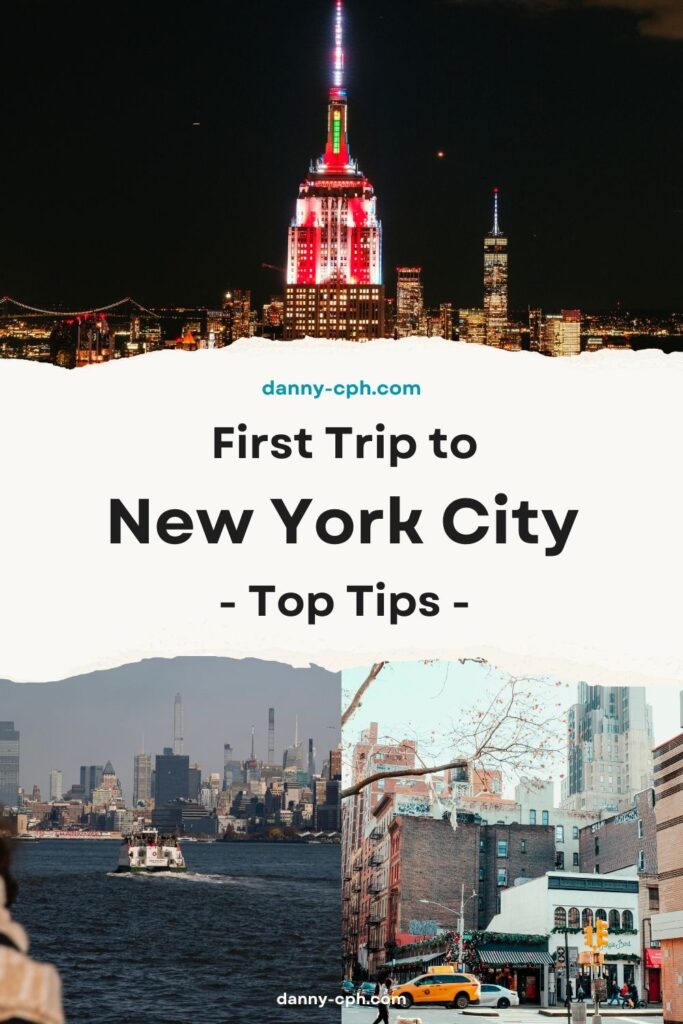 A Pinterest post for visiting NYC for the first time