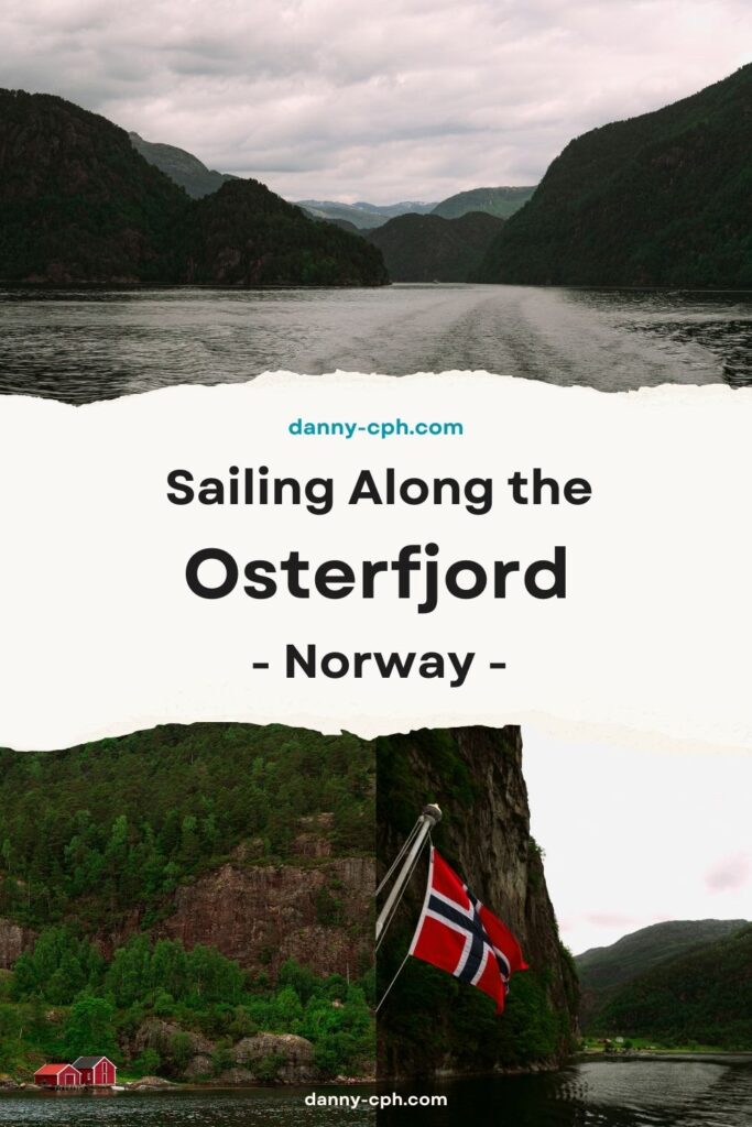 A Pinterest pin for sailing along the Osterfjord blog post