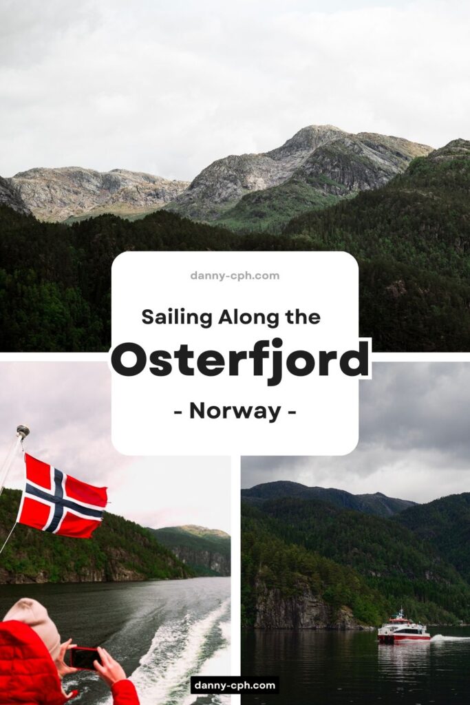 A Pinterest pin for sailing along the Osterfjord in Norway