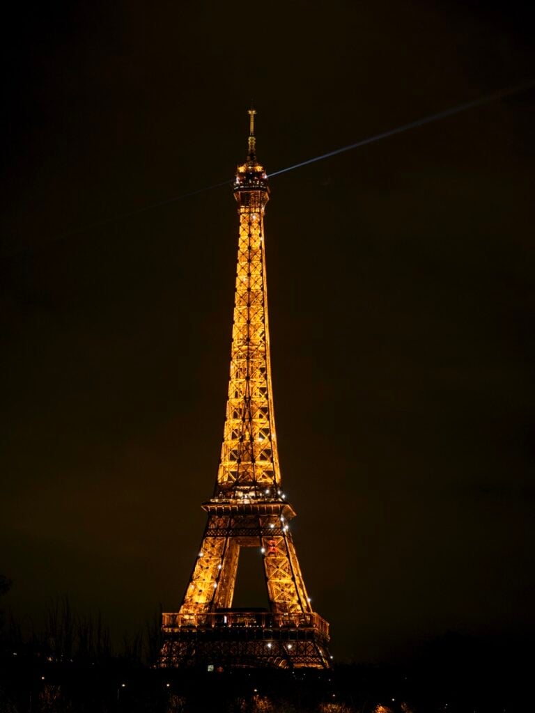 The Eiffel Tower Glittering at Night in Paris