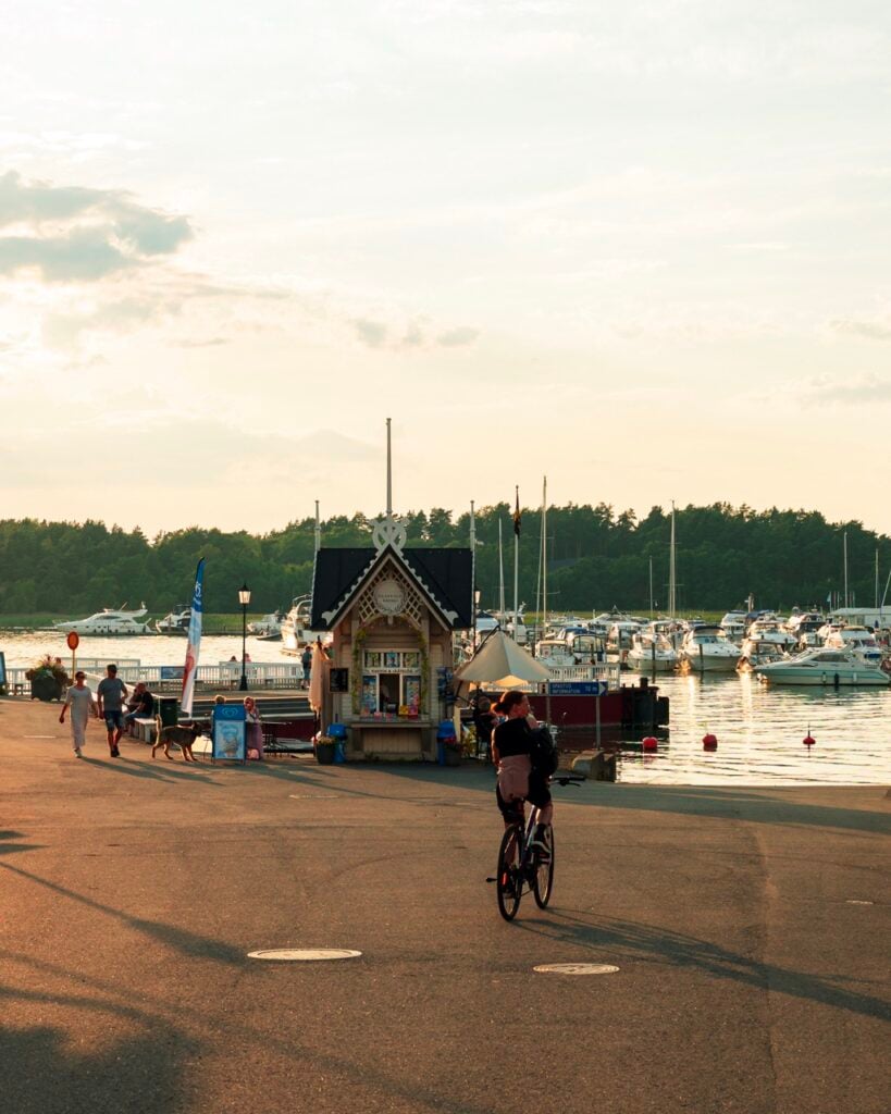 A cyclist in Naantali, Finland