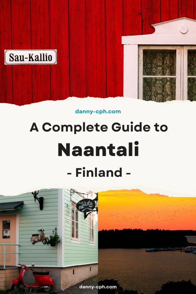A Pinterest pin for a travel guide to Naantali, Finland