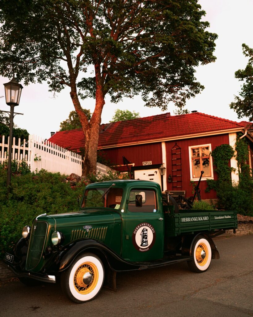 A truck outside a house in Naantali, Finland