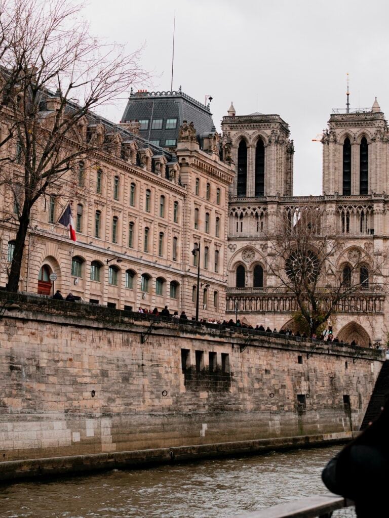 A view of Notre Dame in Paris from a River Seine cruise