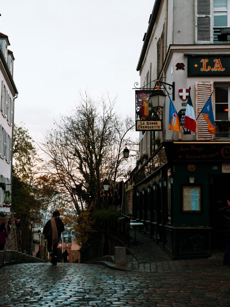 A person walking in Montmartre, Paris, France