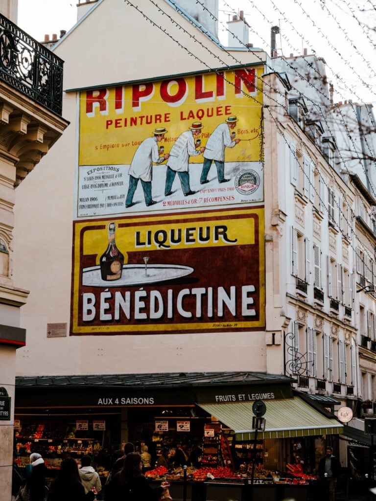 A wall outside a building in Paris, France