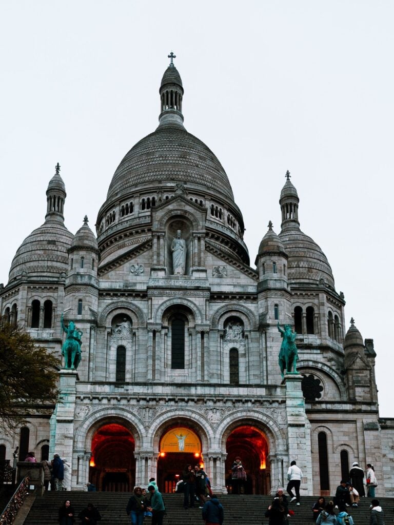 Sunrise at Sacre-Coeur in Paris, France