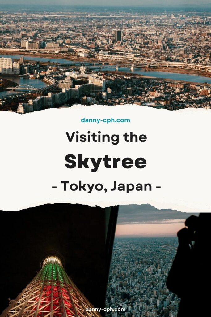 A Pinterest pin for a post about visiting the Skytree in Tokyo, Japan