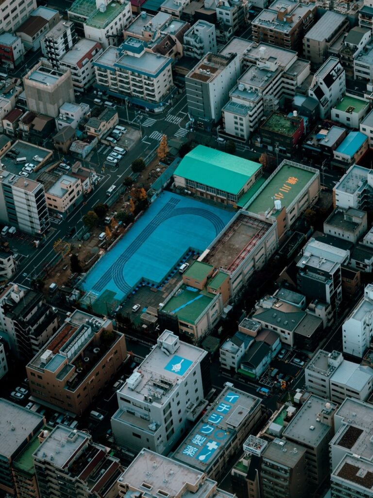 A building from above in Tokyo, Japan