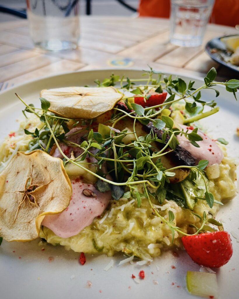 Eating dinner at Blanko in Turku, Finland