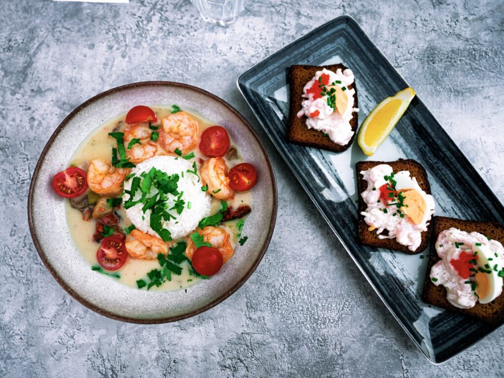 Food from a restaurant on Leonsaari, Finland